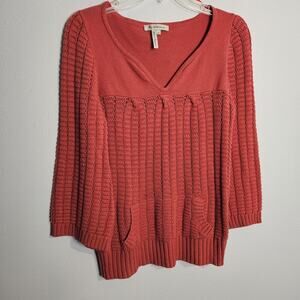 BCBGeneration Pullover Sweater Pouch Pocket Long Sleeve Rust Color Size M